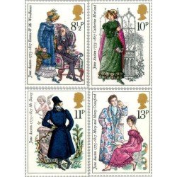 Gran Bretaña 766/69 1975 Bicentenario de Jane Austen-ilustraciones-MNH MNH Gran Bretaña 766/69 1975 Bicentenario de Jane Austen-ilustraciones-MNH MNH