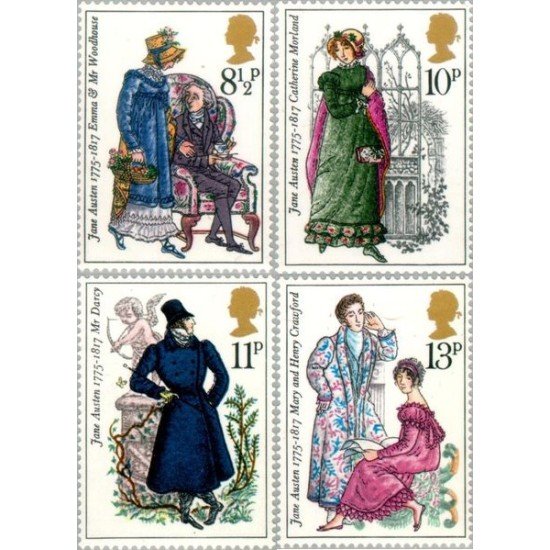 Gran Bretaña 766/69 1975 Bicentenario de Jane Austen-ilustraciones-MNH MNH Gran Bretaña 766/69 1975 Bicentenario de Jane Austen-ilustraciones-MNH MNH