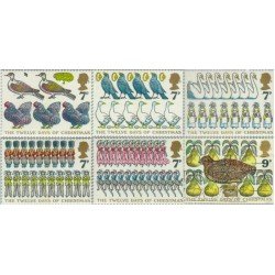 Gran Bretaña - 840/45 - 1977 Los doce días de navidad Cantos populares Ilustraciones MNH Gran Bretaña - 840/45 - 1977 Los doce días de navidad Cantos populares Ilustraciones MNH