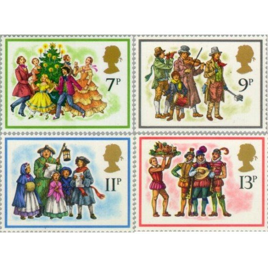 Gran Bretaña 876/79 1978 Navidad Músicos y cantores MNH Gran Bretaña 876/79 1978 Navidad Músicos y cantores MNH