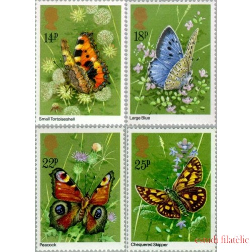 FAU3/S Gran Bretaña  UK  Nº 992/95  1981  Fauna-mariposas-Lujo