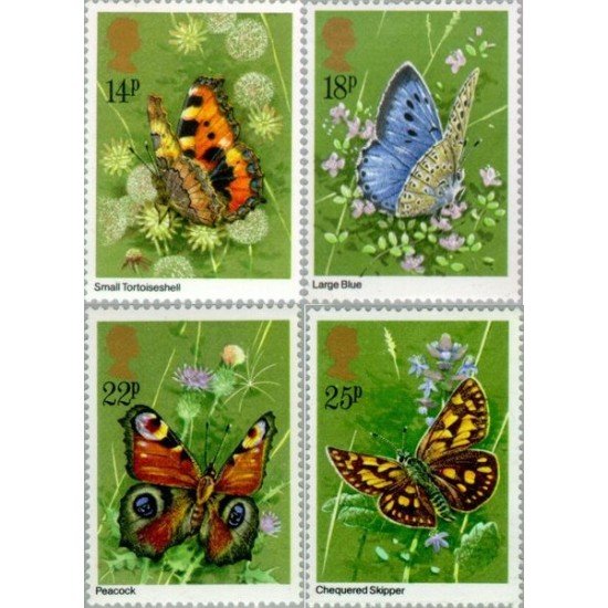 FAU3/S Gran Bretaña  992/95 1981 Fauna Mariposas MNH