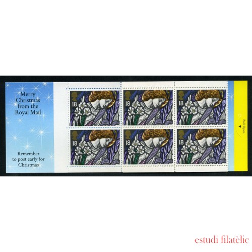 Gran Bretaña - 1640-C - 1992 Navidad Carnet banda horizontal 20 sellos nº 1640 (margen blanco arriba y abajo) Lujo