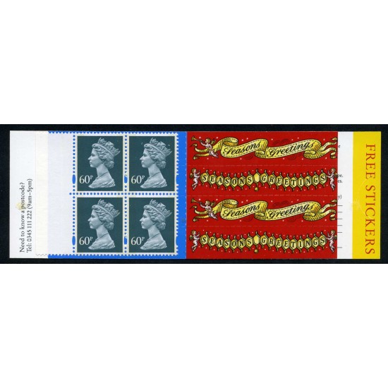 Gran Bretaña - 1779(I)+viñeta-C - 1994 Isabel II Carnet bloque 4 sellos nº 1779+ 4 etiquetas correo aéreo+4viñetas MNH