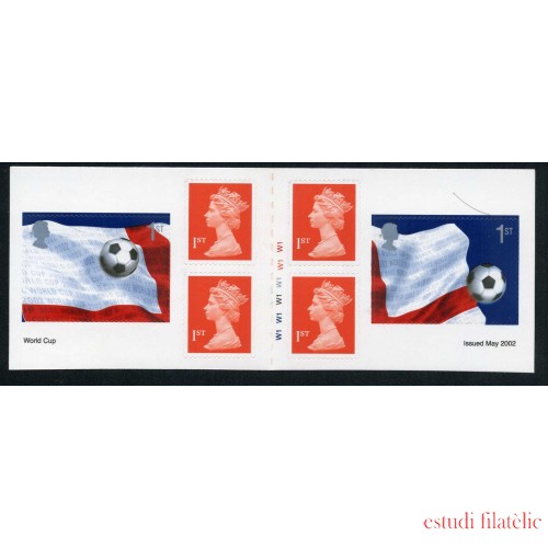 Gran Bretaña - 2339-C - 2002 Copa del mundo de fútbol Carnet 6 sellos 2 nº 2339 + 4 nº 2042b Lujo