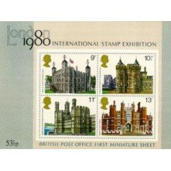 Gran Bretaña HB 1 1978 Londres 1980 Expo. filatélica inter. Palacios y castillos históricos MNH Gran Bretaña HB 1 1978 Londres 1980 Expo. filatélica inter. Palacios y castillos históricos MNH