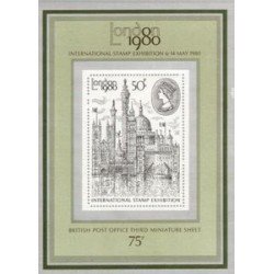 Gran Bretaña HB 3 1980 Exposición filatélica internacional Londres MNH