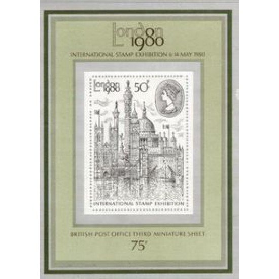 Gran Bretaña HB 3 1980 Exposición filatélica internacional Londres MNH