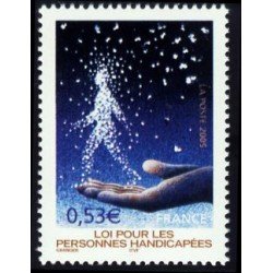 France Francia Nº 3803 2005 30º Aniv. de la ley para discapacitados Mano tendida Lujo