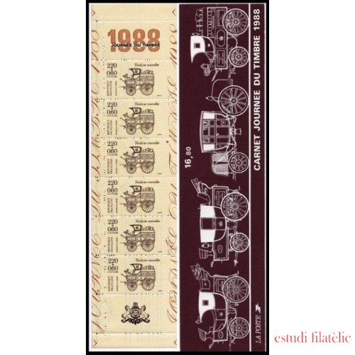 France Francia BC2526A 1988 Día del sello +2 viñetas MNH