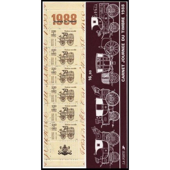 France Francia BC2526A 1988 Día del sello +2 viñetas MNH
