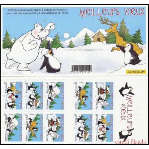 France Francia Nº 3853/57 Autoadhesivo nº 67/71 Lujo