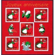 France Francia HB 83 2005 Feliz cumpleaños 5 sellos nº 3778 Ilustración: Bècassine Lujo
