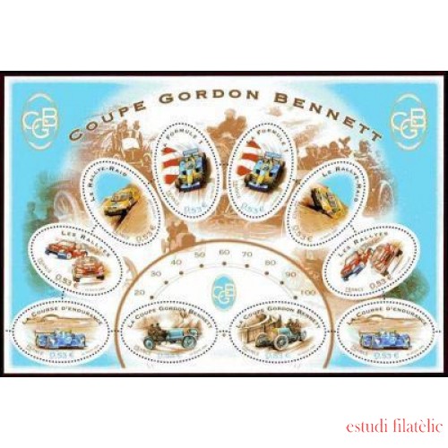 France Francia HB 86 2005 Automovilismo Copa Gordon Bennett 10 val. nº 3795+3796+2 *3797+2* 3798+ 2 *3799+2* 3800 Ilustración: coches antigüos Lujo