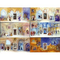 France Francia Hojitas Souvenir  7/12 -BS - 2006 Personajes célebres Las óperas de Mozart 6 valores en 6 Hojitas cada una con blister ( teatros y óperas) Lujo