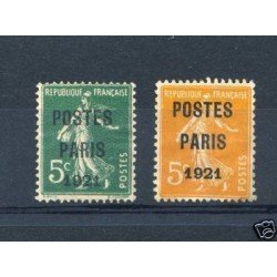 France Francia Preobliterados P- 26/27 1920-22 París 1921 Sin goma Fijasellos France Francia Preobliterados P- 26/27 1920-22 París 1921 Sin goma Fijasellos