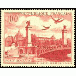 France Francia A 28 1949 Congreso inter. de Telegrafía y Telefonía París Vistas Palacio, puente, aves Lujo France Francia A 28 1949 Congreso inter. de Telegrafía y Telefonía París Vistas Palacio, puente, aves Lujo