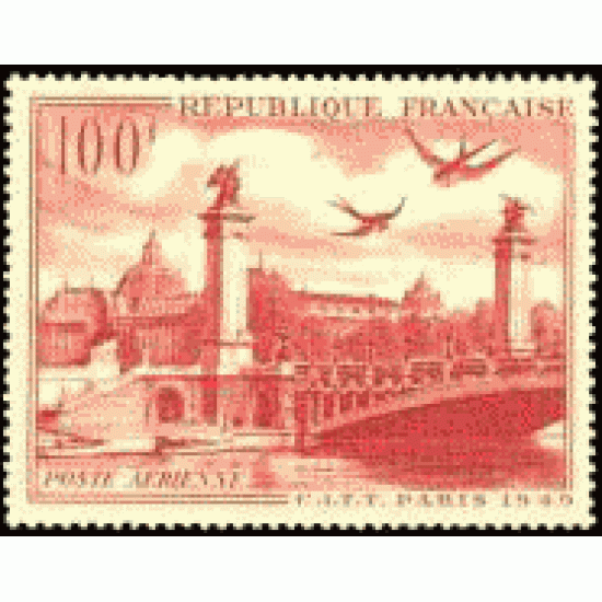 France Francia A 28 1949 Congreso inter. de Telegrafía y Telefonía París Vistas Palacio, puente, aves Lujo France Francia A 28 1949 Congreso inter. de Telegrafía y Telefonía París Vistas Palacio, puente, aves Lujo