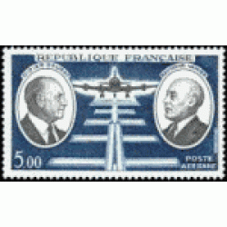 France Francia A 46 1971 Didier Daurat y Raymond Vanier Pioneros del correo aéreo Retratos, avión aterrizando Lujo France Francia A 46 1971 Didier Daurat y Raymond Vanier Pioneros del correo aéreo Retratos, avión aterrizando Lujo