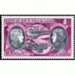 France Francia A 47 1972 Hélène Boucher y Maryse Hilsz, pioneras del correo aéreo Retrato, aviones Lujo France Francia A 47 1972 Hélène Boucher y Maryse Hilsz, pioneras del correo aéreo Retrato, aviones Lujo