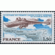 France Francia A  51 1978 65º Aniv. 1er línea postal aérea Villacoublay-Pauillac Avión Lujo