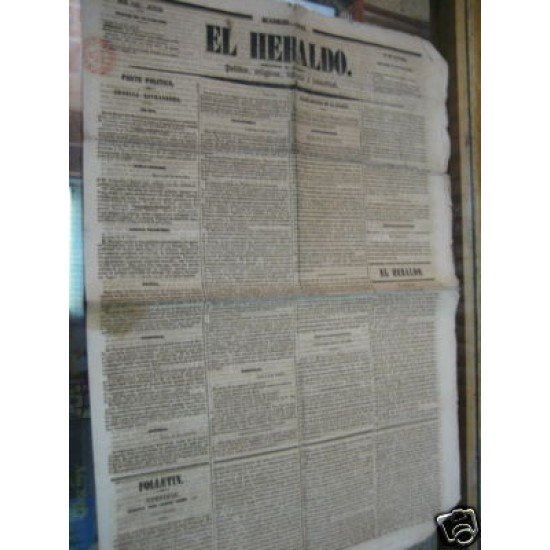 <div><strong>El Heraldo Marca Prefilatélica Manresa Cataluña 1842</strong></div>