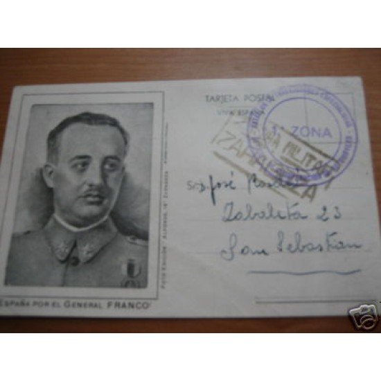 <div><strong>España Tarjeta Postal Zaragoza San Sebastián Franquicia</strong></div>