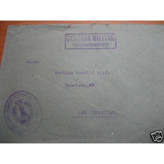 <div><strong>España Carta San Sebastián Franquicia militar</strong></div>