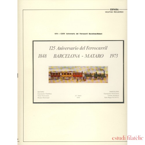 España Spain Hojitas Recuerdo 16 1973 FNMT 125 Aniversario del Ferrocarril