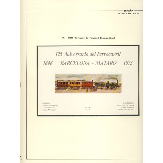 España Spain Hojitas Recuerdo 16 1973 FNMT 125 Aniversario del Ferrocarril España Spain Hojitas Recuerdo 16 1973 FNMT 125 Aniversario del Ferrocarril