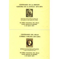 España Spain Hojitas Recuerdo 18/19 1974 FNMT Alegoría de la Justicia España Spain Hojitas Recuerdo 18/19 1974 FNMT Alegoría de la Justicia