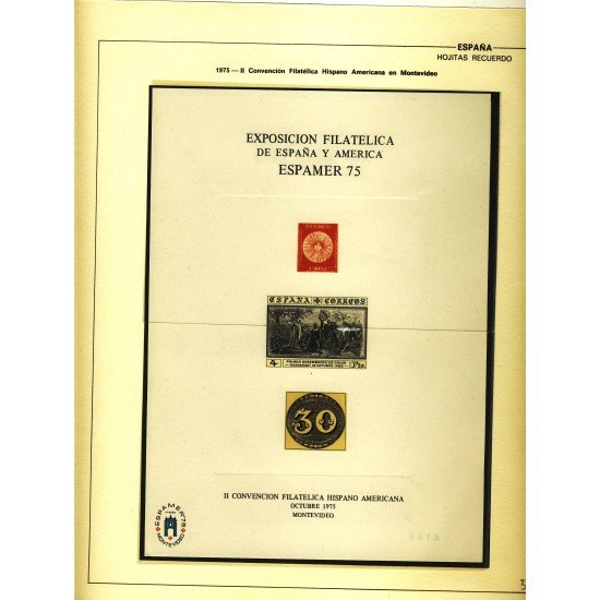 España Spain Hojitas Recuerdo 38 1975 FNMT Exposición Filatélica de España y América Espamer 75 España Spain Hojitas Recuerdo 38 1975 FNMT Exposición Filatélica de España y América Espamer 75