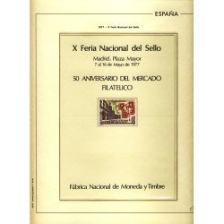 España Spain Hojitas Recuerdo 51 1977 FNMT 50º Aniversario del Mercado Filatélico España Spain Hojitas Recuerdo 51 1977 FNMT 50º Aniversario del Mercado Filatélico