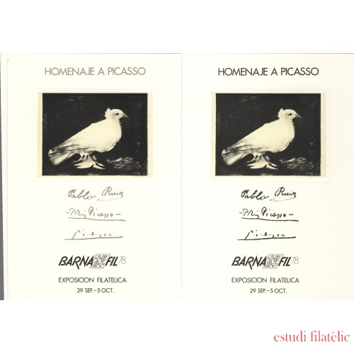 España Spain Hojitas Recuerdo 69/70 1978 FNMT Homenaje a Picasso Barnafil 78