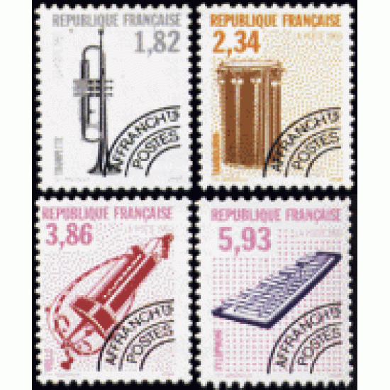 France Francia Preobliterados P- 228/31 1993 Instrumentos musicales Lujo