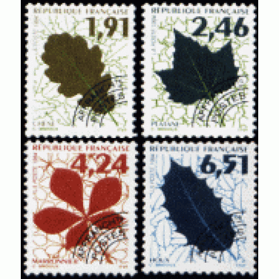 France Francia Preobliterados P- 232/35 1994 Flora Hojas de árboles Lujo