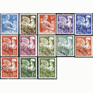 France Francia Preobliterados P- 106/18 1953-59 Segador, gallo MH