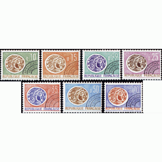 France Francia Preobliterados P- 123/29 1964-69 Moneda gala Lujo