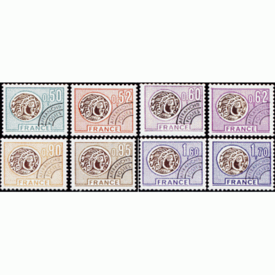 France Francia Preobliterados P- 138/45 1976 Moneda gala Lujo