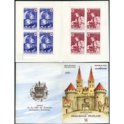 France Francia Carnets 2020 Cruz Roja Castillo, escudo Carnet 8 sellos 4 series nº 1700/01 (1971) Lujo