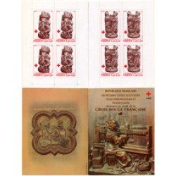 France Francia Carnets 2029 Cruz Roja Estatuas madera catedral de Amiens Carnet 8 sellos 4 series nº 2116/17 (1980) Lujo France Francia Carnets 2029 Cruz Roja Estatuas madera catedral de Amiens Carnet 8 sellos 4 series nº 2116/17 (1980) Lujo