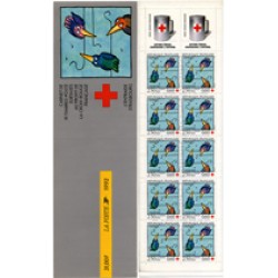 France Francia Carnets 2041 Cruz Roja Mutua Strasbourg Pájaros Carnet 10 sellos nº 2783 (1992)+2 viñetas Lujo