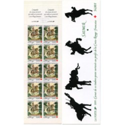 France Francia Carnets 2044 Cruz Roja Tapiceria de Saumur SXVII Jinete a caballo Carnet 10 sellos nº 2946a (1995) Lujo