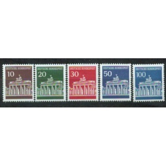 Alemania Federal - 368/71A - GERNANY 1966-67 Puerta de Bandebourg (Berlín) Lujo