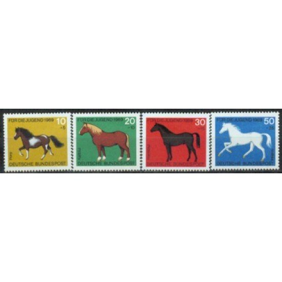 FAU5/S  Alemania Federal  Germany  Nº 441/44  1969 Por la juventud-caballos-Lujo