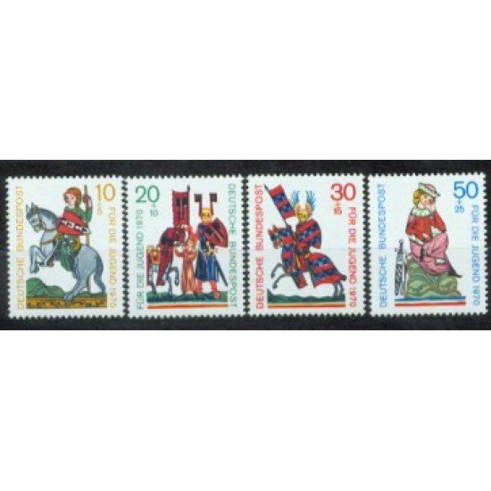 Alemania Federal - 475/78 - GERMANY 1970 Por la juventud-Trovadores-Lujo