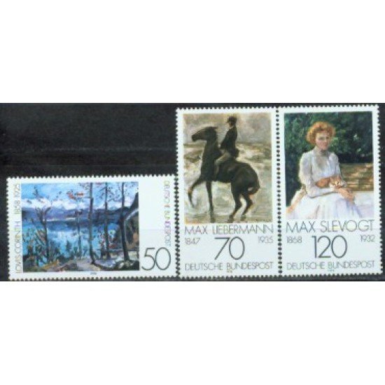 Alemania Federal - 837/39 - GERMANY 1978 Impresionistas alemanes-Cuadros-Lujo