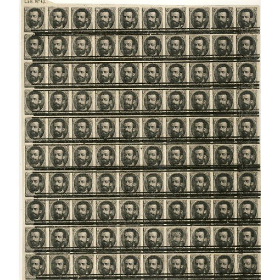 España Spain Variedad 129pn 1872 Prueba Bloque de 100 España Spain Variedad 129pn 1872 Prueba Bloque de 100