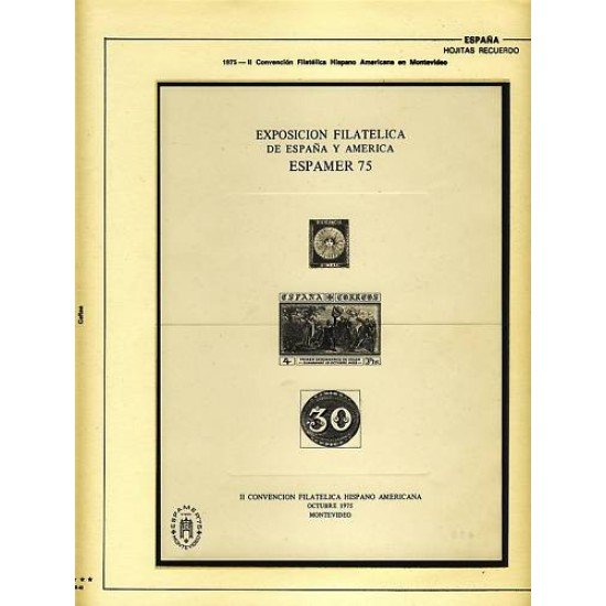 España Spain Hojitas Recuerdo 39 1975 FNMT Exposición Filatélica de España y América Espamer 75 Tirada: 366 España Spain Hojitas Recuerdo 39 1975 FNMT Exposición Filatélica de España y América Espamer 75 Tirada: 366