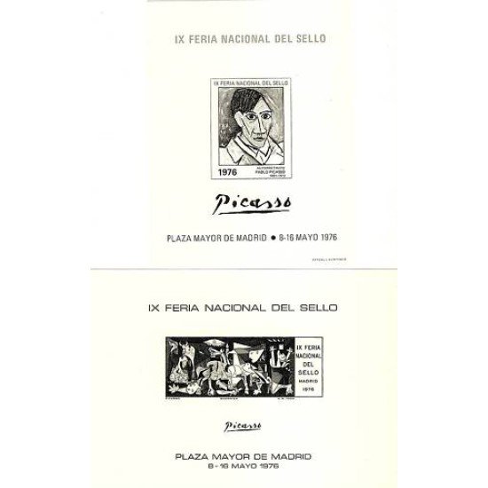 España Spain Hojitas Recuerdo 42/43 1976 Plaza Mayor de Madrid Picasso Tirada 800 España Spain Hojitas Recuerdo 42/43 1976 Plaza Mayor de Madrid Picasso Tirada 800